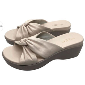 Cole Haan Aubree Grand Ruched Knotted Leather Slide Size 9B
